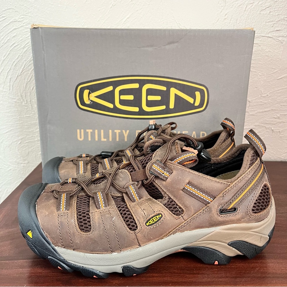 Keen Atlanta Cool Steel Toe Safety Brown Leather Work Boots Shoes